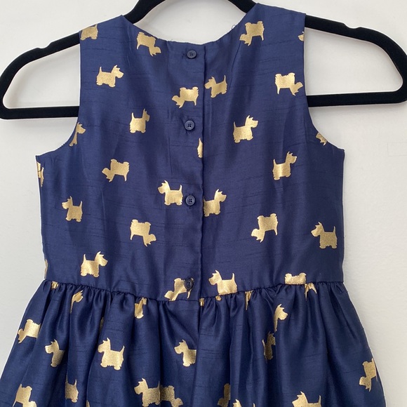NEW Gymboree Sleeveless Girl 7 Navy Gold Scottie Dog Party Formal Dress Holidays - Picture 4 of 8